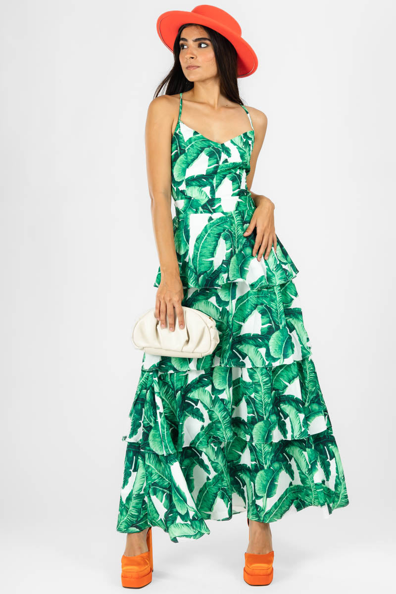 Vestido Verde Hojas