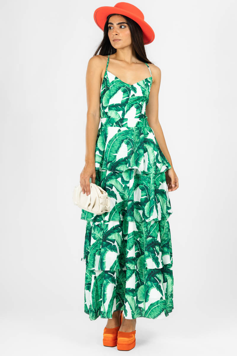 Vestido Verde Hojas