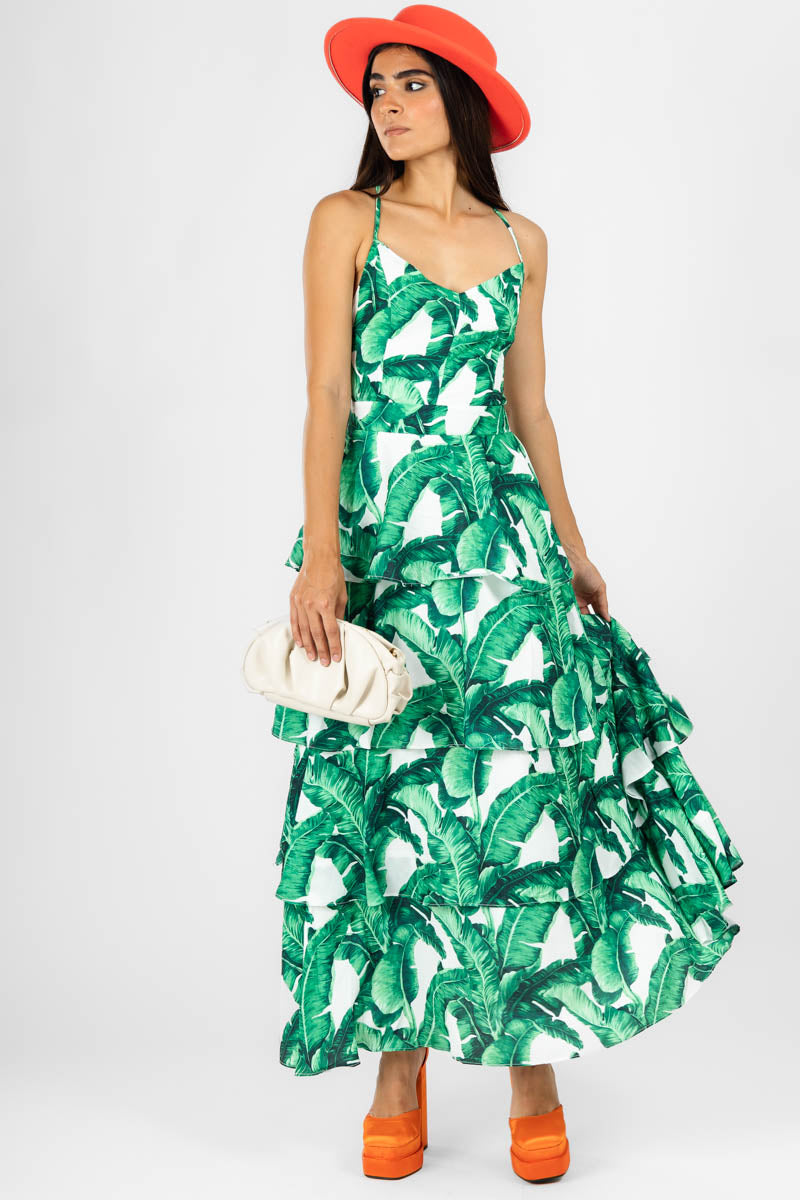Vestido Verde Hojas