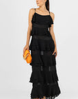 Vestido Negro Largo Olanes