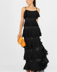 Vestido Negro Largo Olanes