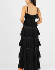 Vestido Negro Largo Olanes