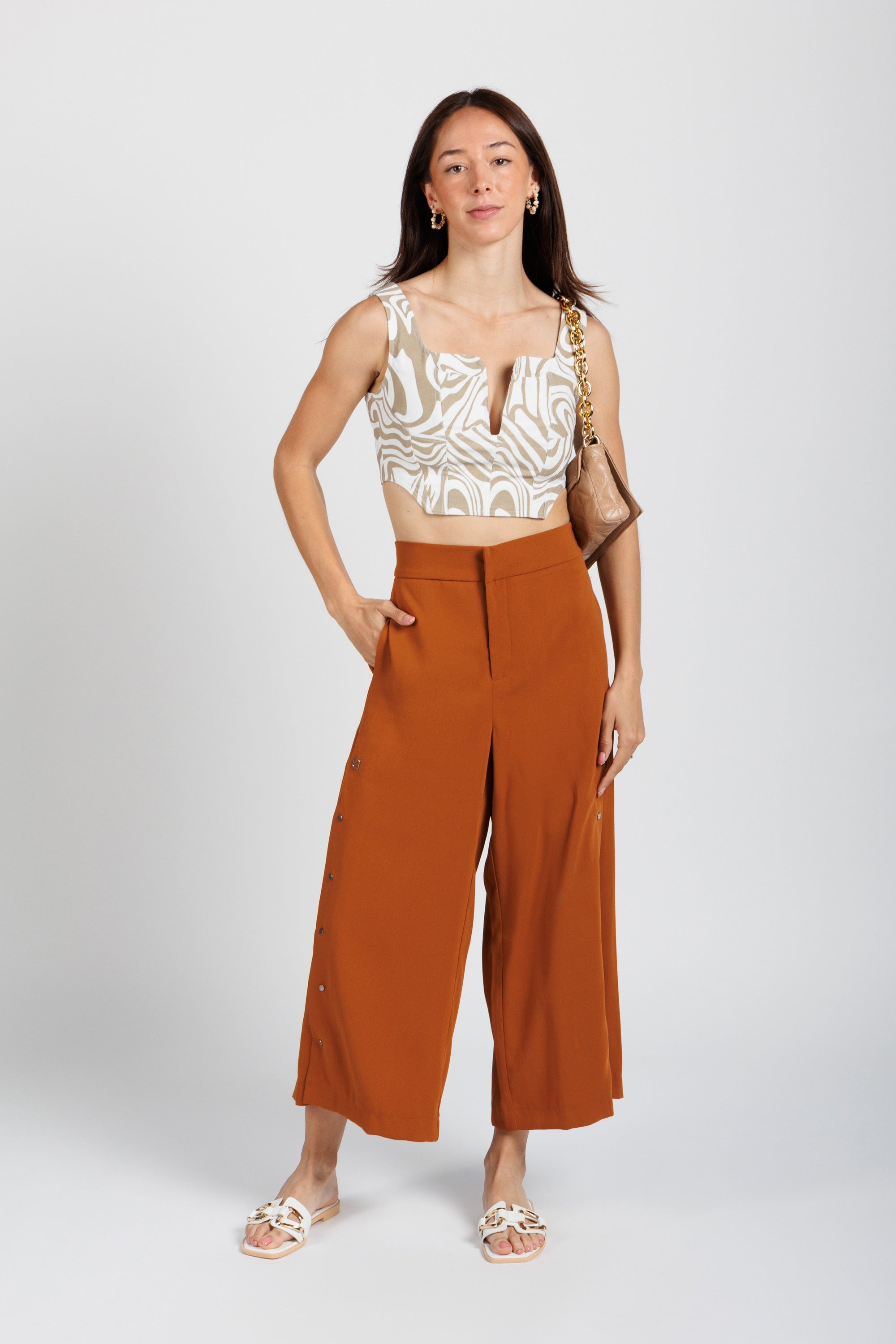 Crop Top Cebra Beige