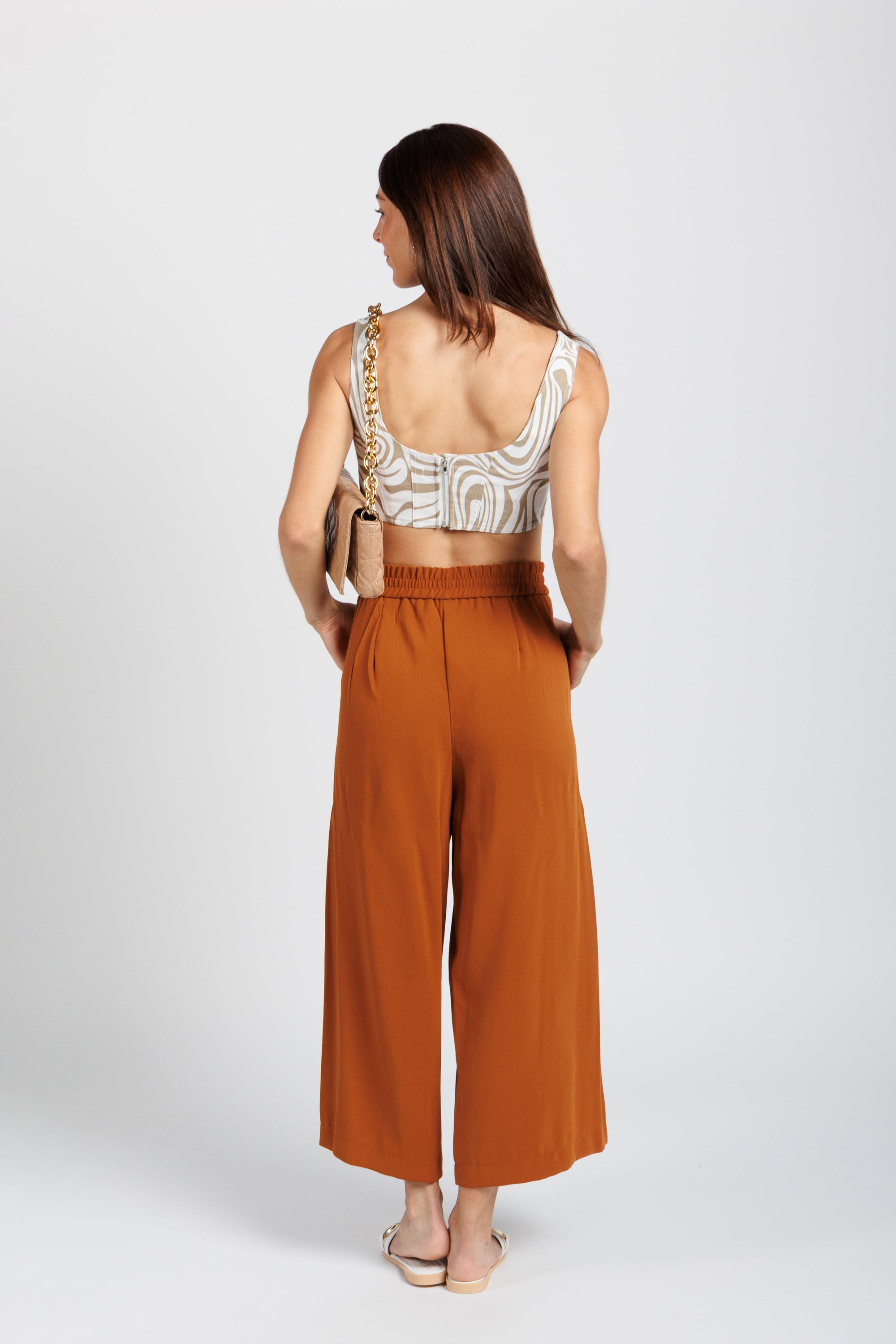 Crop Top Cebra Beige