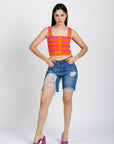 Top Tejido Rosa Naranja