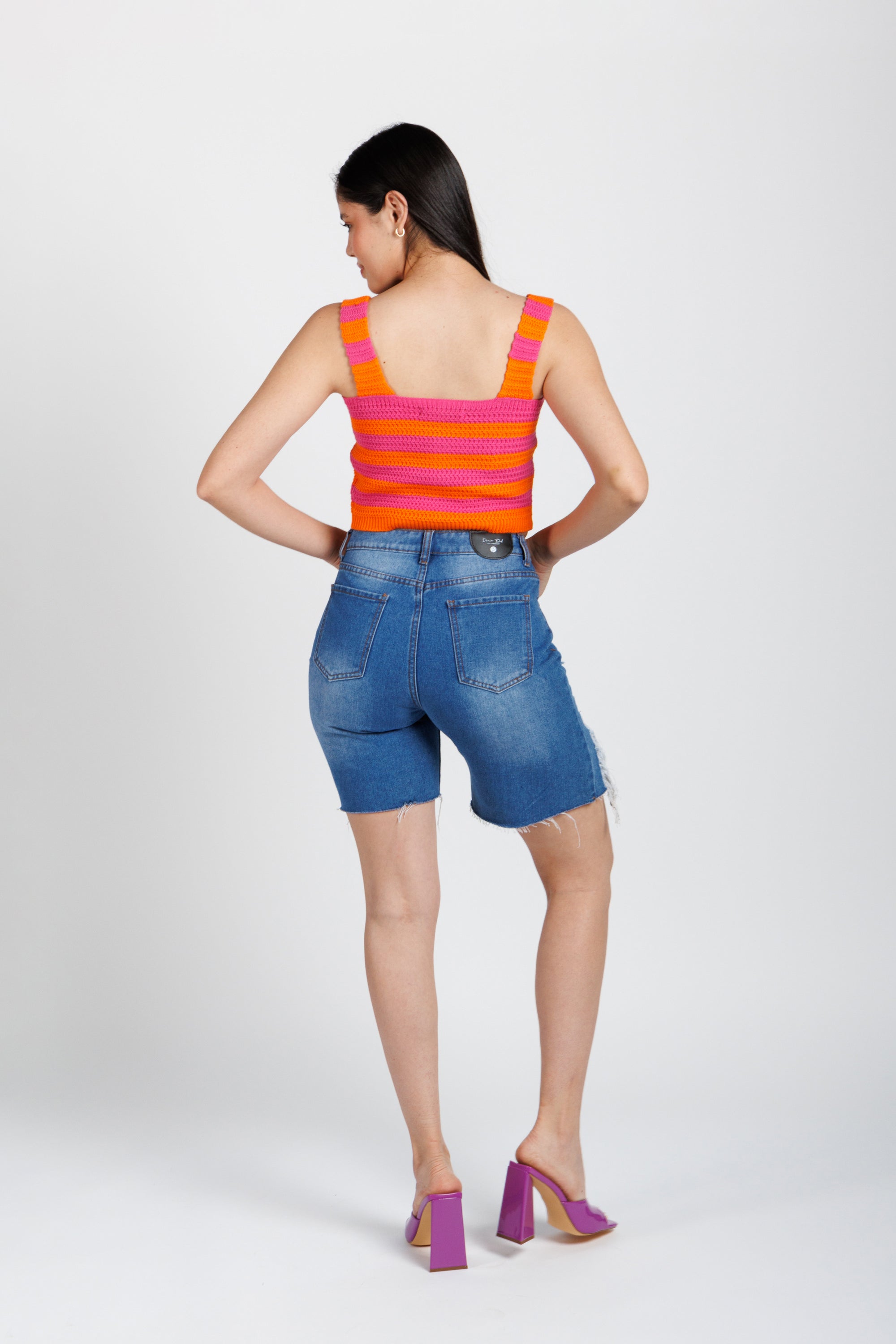 Top Tejido Rosa Naranja