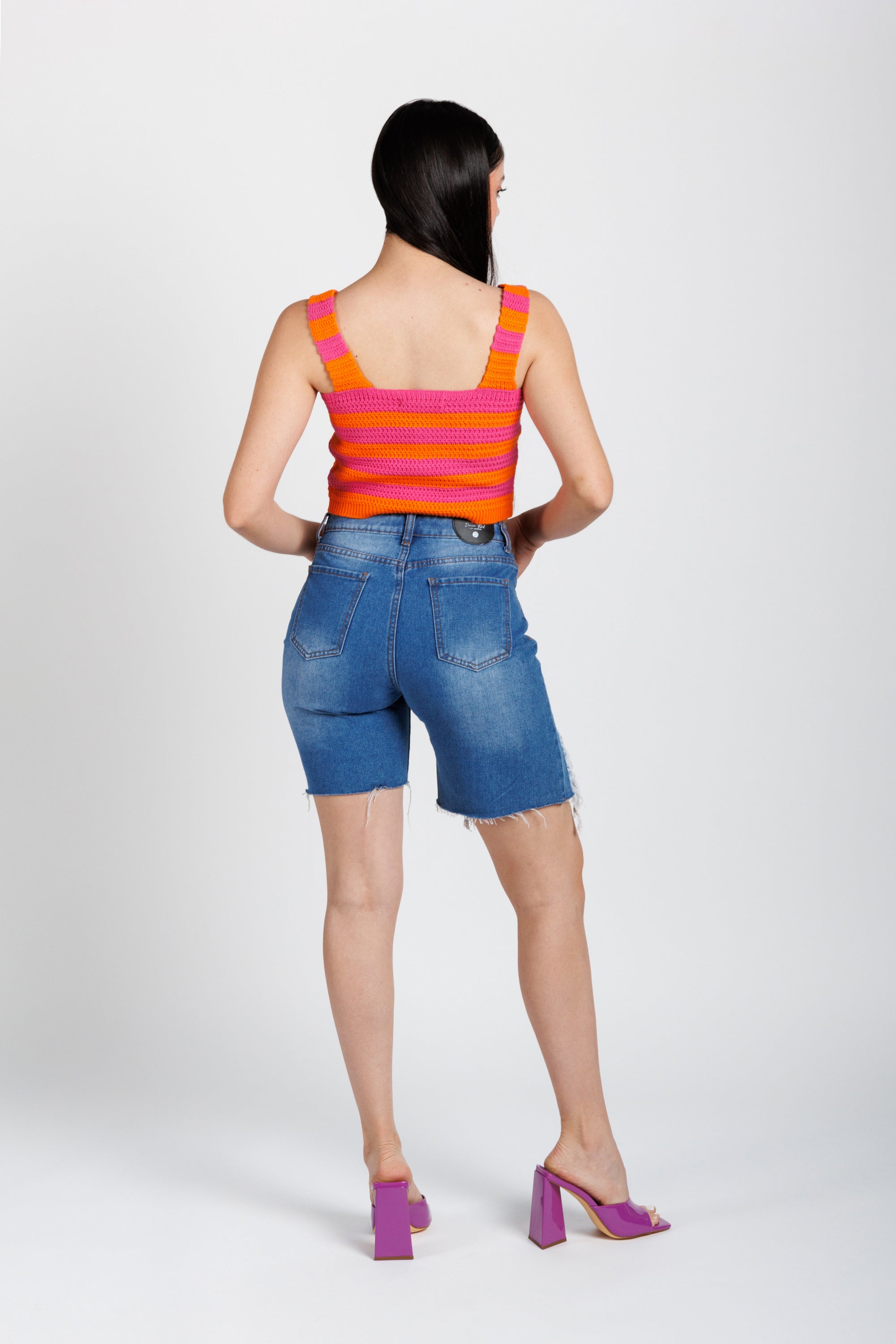 Top Tejido Rosa Naranja