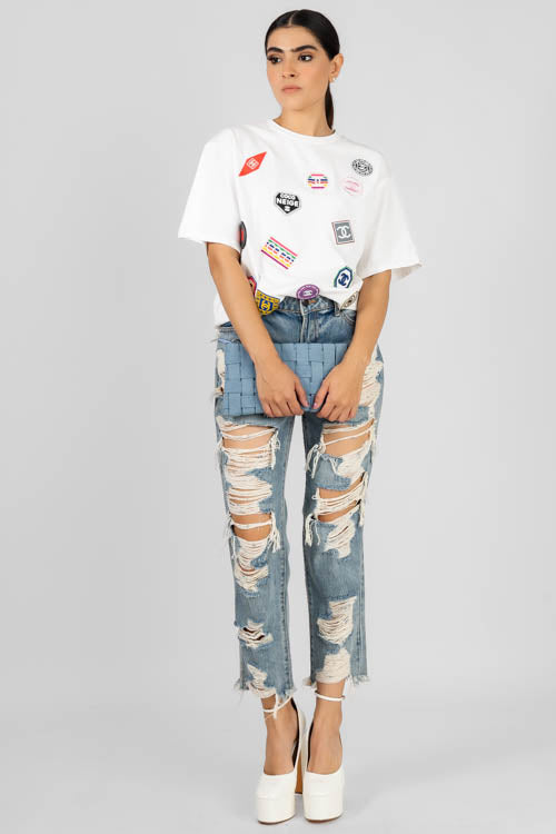 Blusa Estampados Blanca