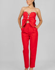 Conjunto Rojo Con Pedrería