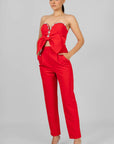 Conjunto Rojo Con Pedrería