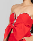 Conjunto Rojo Con Pedrería