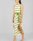 Vestido Rayado Verde Limón