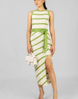 Vestido Rayado Verde Limón