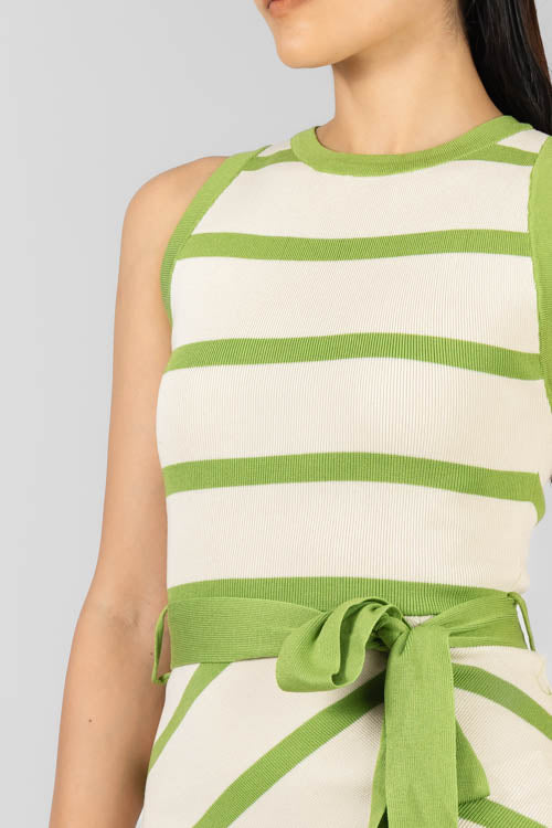 Vestido Rayado Verde Limón