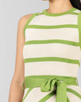 Vestido Rayado Verde Limón