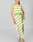 Vestido Rayado Verde Limón