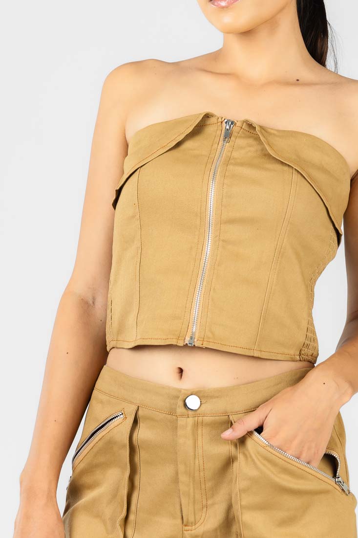 Conjunto Camel Top