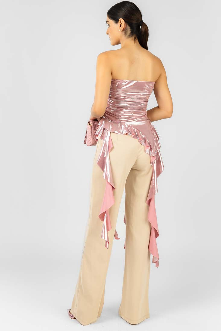 Blusa Rosa Asimétrica