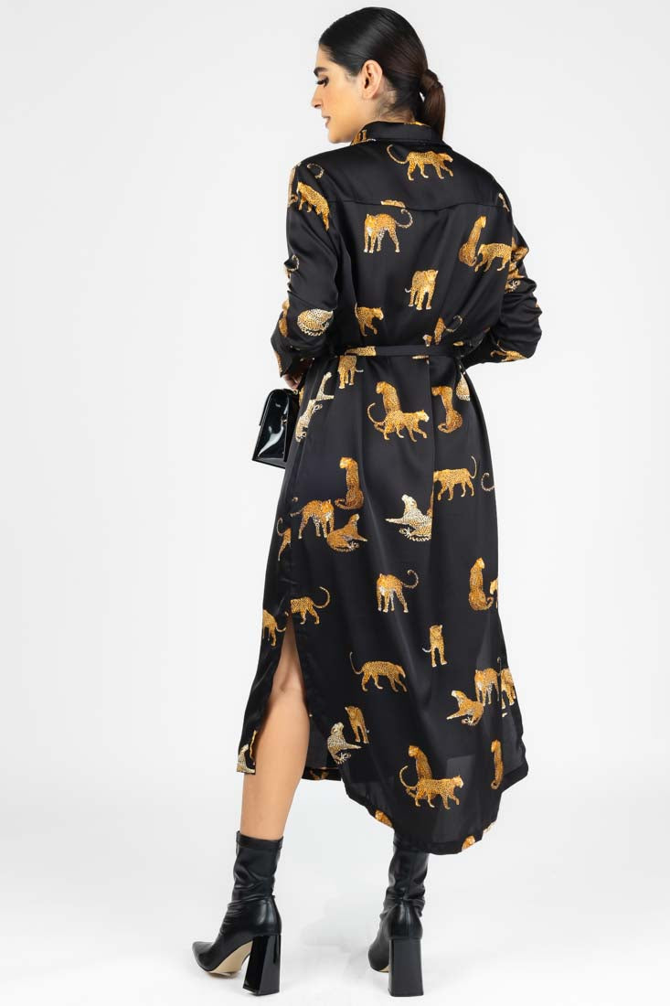 Vestido Negro con Tigre