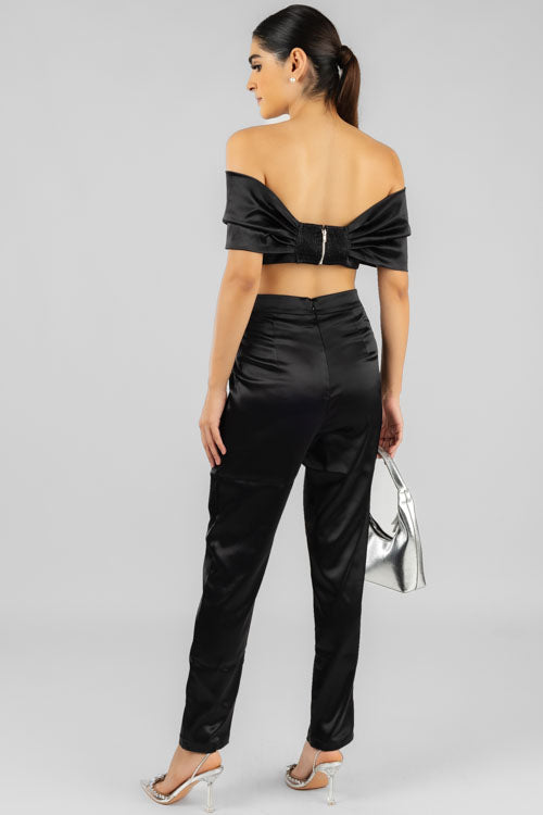 Conjunto Top Moño Negro