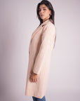 Blazer Largo Cuadros Beige