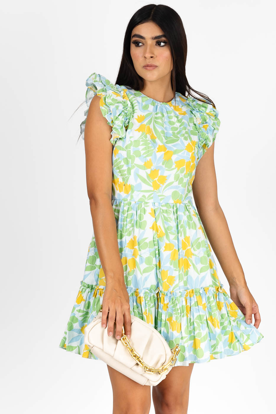 Vestido Floreado Verde