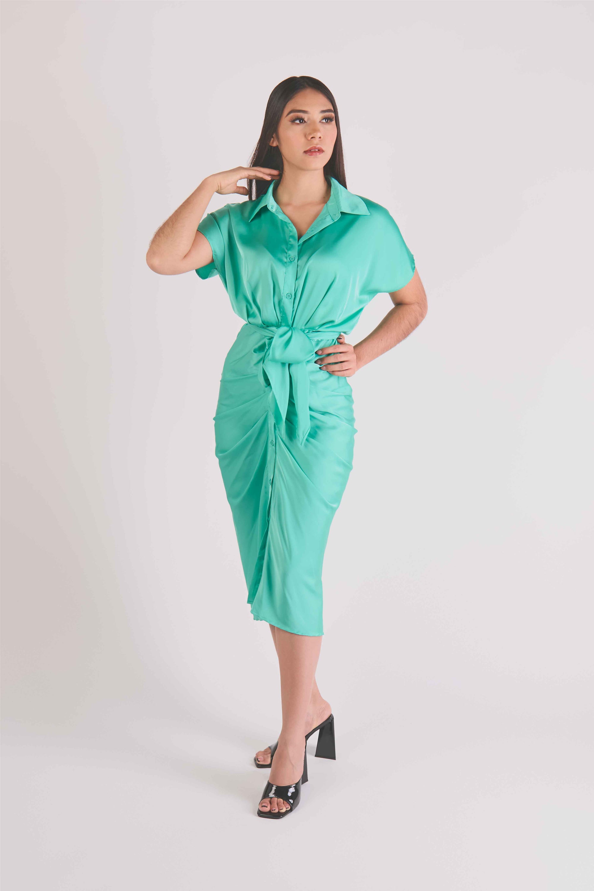 Vestido Midi Verde Menta